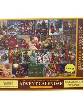 The Jigsaw Puzzle Christmas Advent Calendar “Festive Fireplace”; Unopened